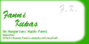 fanni kupas business card