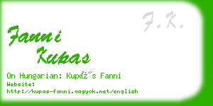 fanni kupas business card